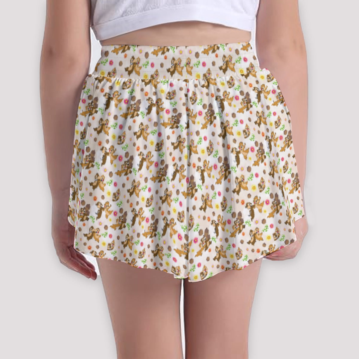 Cheeky Chipmunk Duo - Girls’ Flowy Pocket Shorts