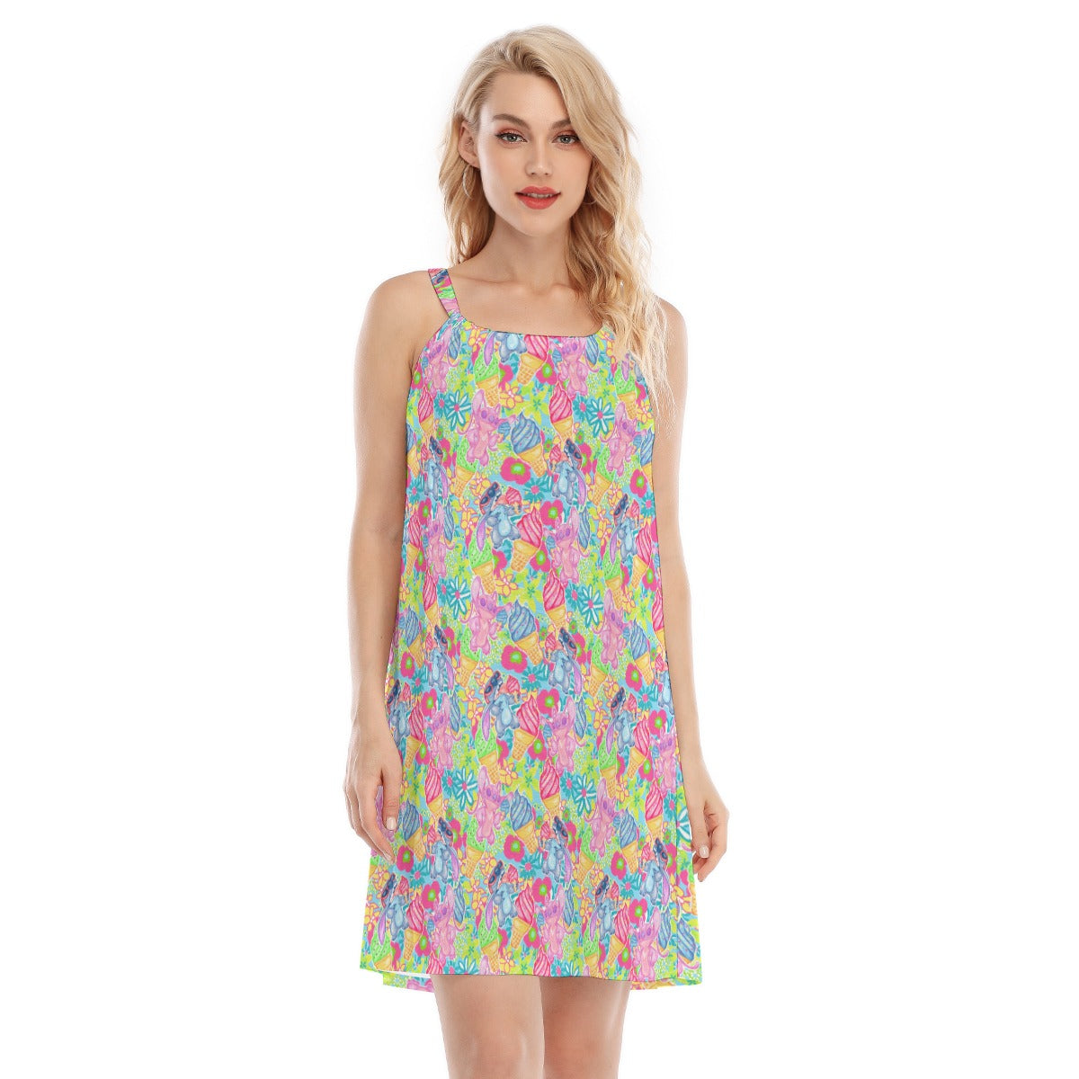 Neon Floral Summer Vibes - Women’s Adjustable Sundress