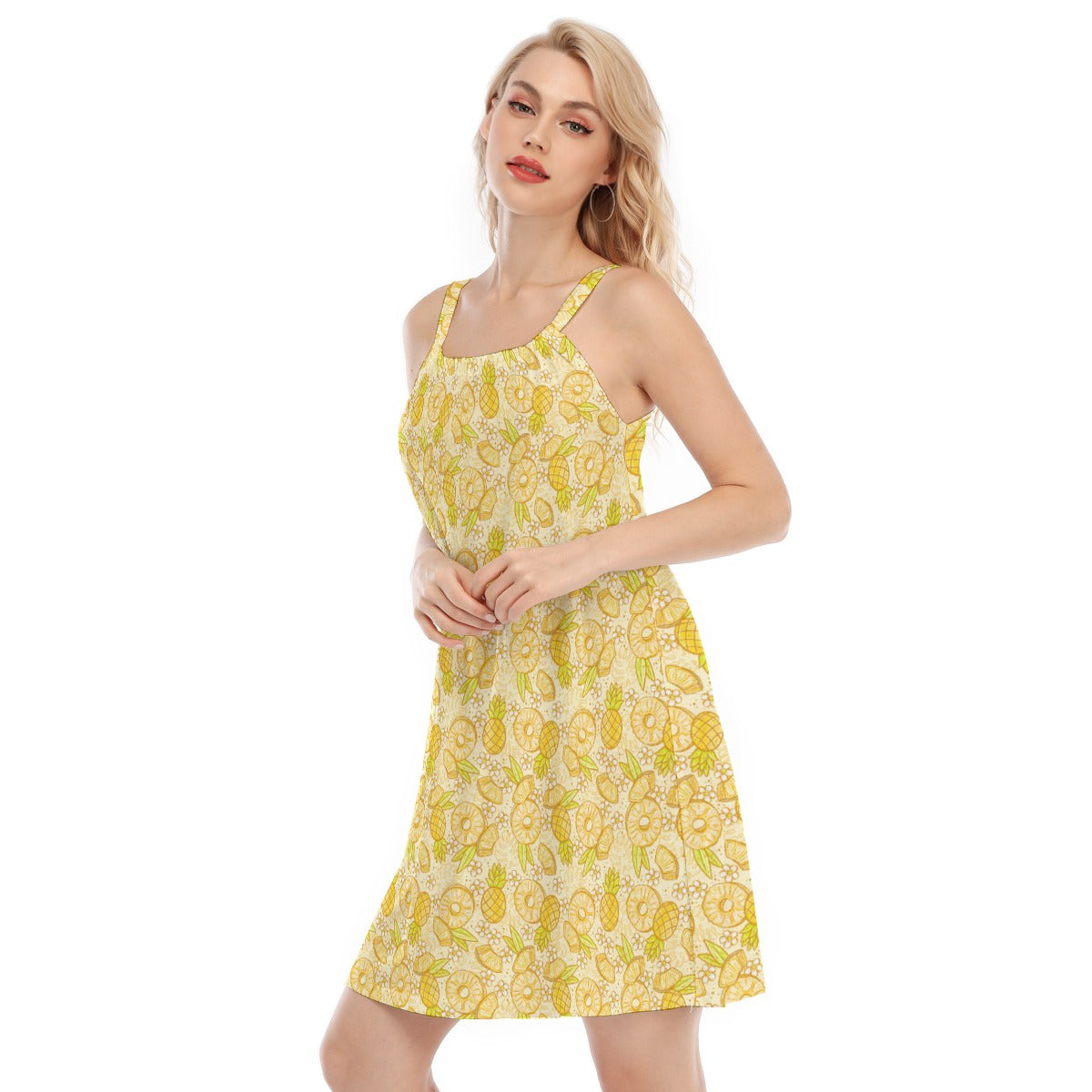 Summer Fruits - Pineapple - Women’s Adjustable Sundress