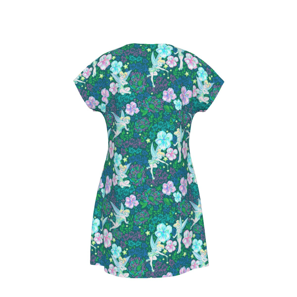 Pixie in Neon Blooms - Women's T-Shirt Dress