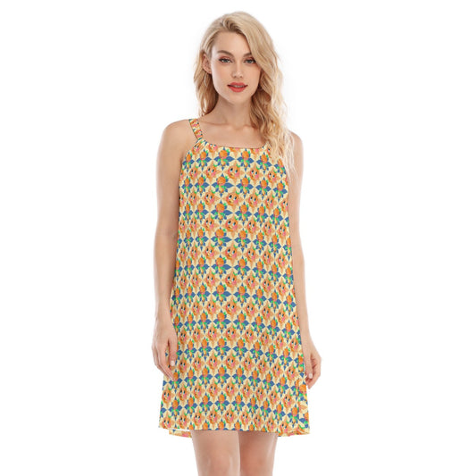 Retro Citrus Play - Women’s Adjustable Sundress