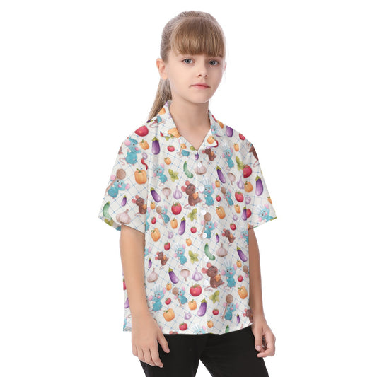 Ratatouille Veggies - Kid's Hawaiian Button Up Shirt