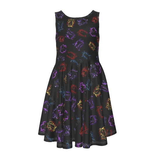 Villain Silhouettes Sparkle - Kid's Sleeveless Skater Dress