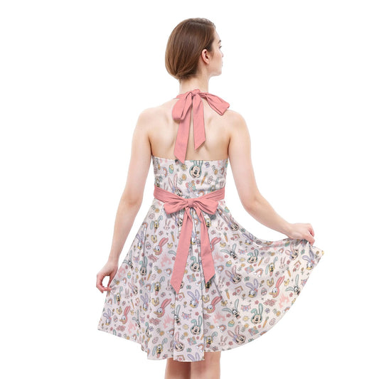 Springtime Friends Celebration Fun - Women's Halter Vintage Pocket Dress