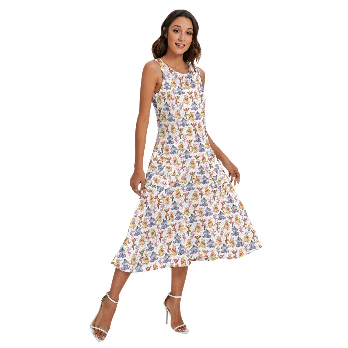 Beloved Forest Friends Sketch Autographs - Women’s Diagonal Pocket Midi Dress