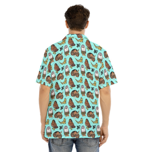 Shapeshifting Island Hero - Men's Hawaiian Button Up Shirt