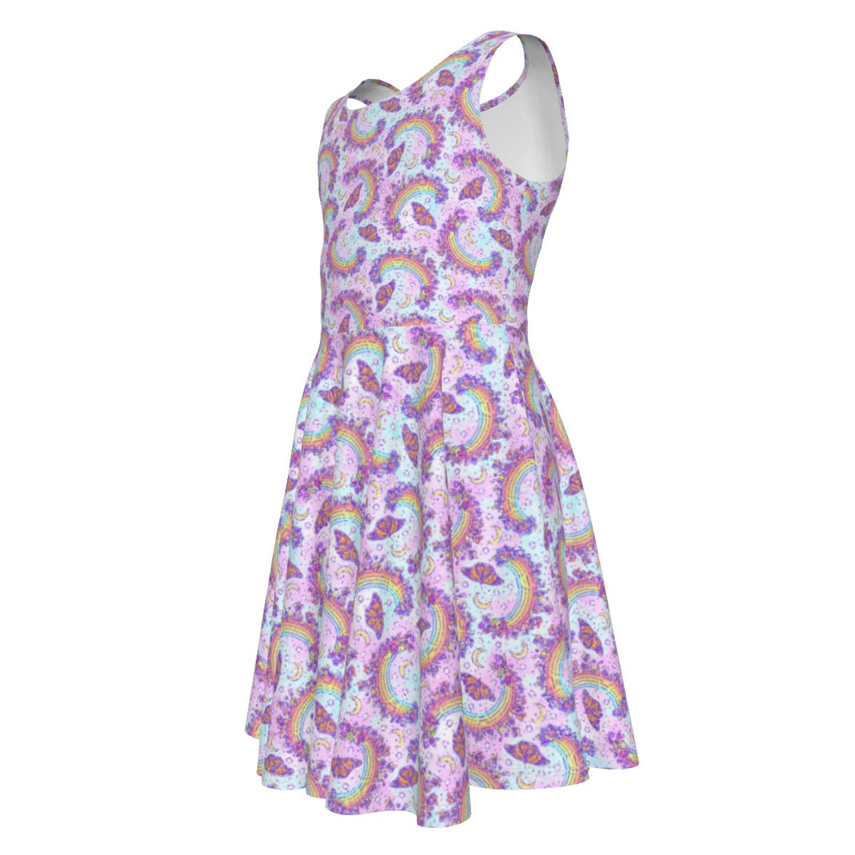 Monarch Butterflies & Rainbows - Kid's Sleeveless Skater Dress