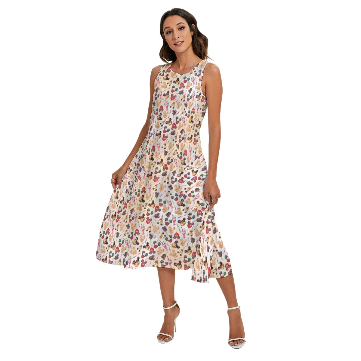 Mouse Snack Treats - Women’s Diagonal Pocket Midi Dress