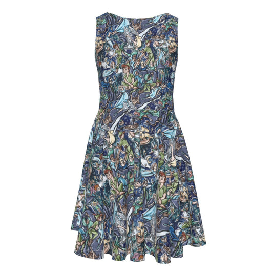 Magical Skybound Adventure - Kid's Sleeveless Skater Dress
