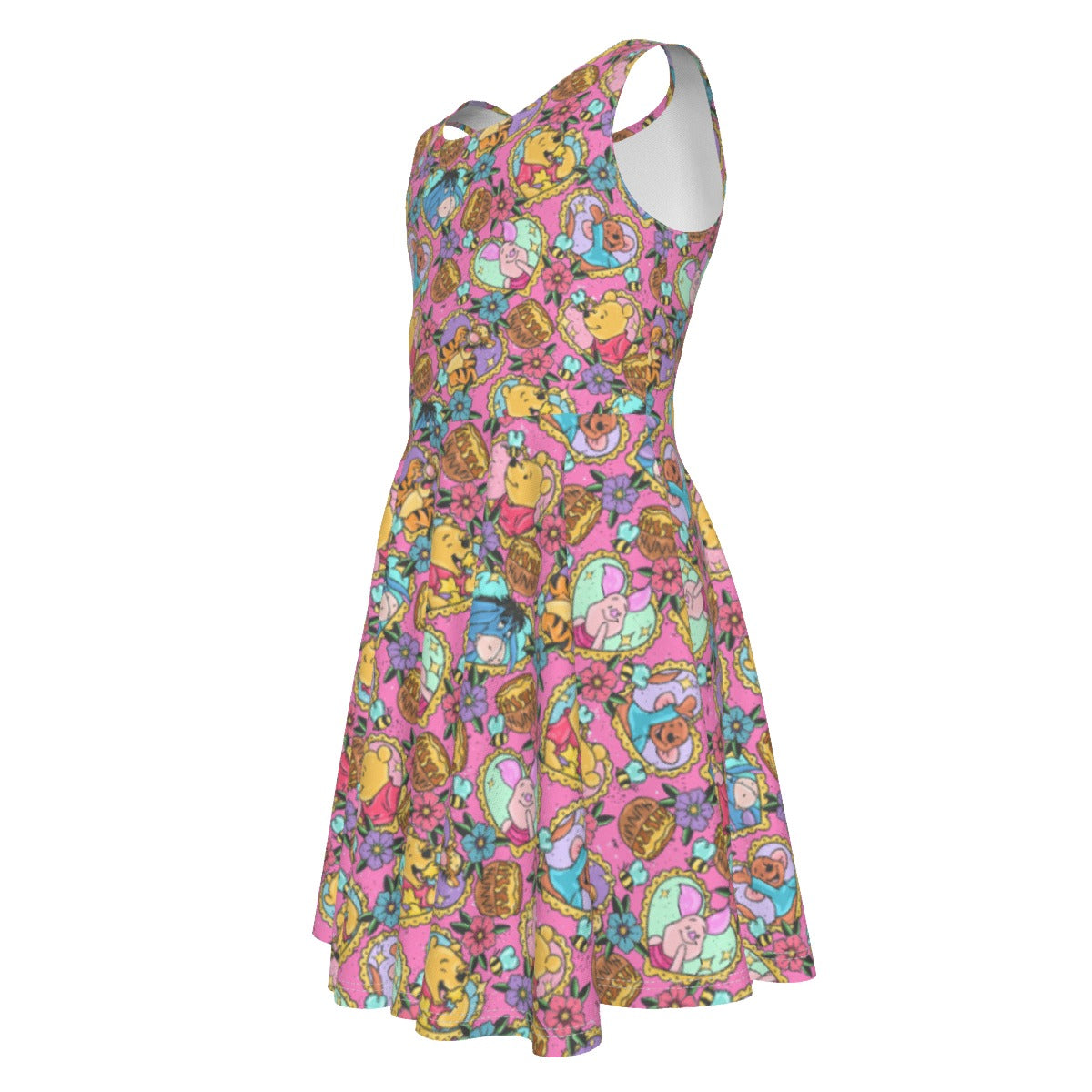 Tattoo Hearts Woodland Friendsends - Kid's Sleeveless Skater Dress