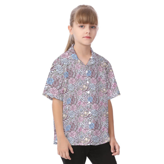 Fairytale Florals – Sleeping Enchantment - Kid's Hawaiian Button Up Shirt
