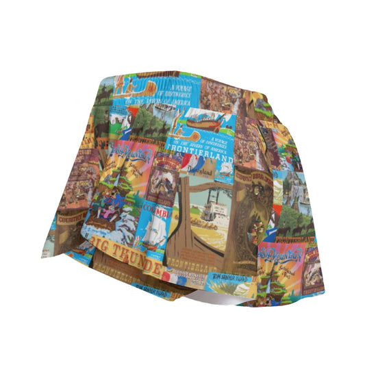 Vintage Frontier Ride Posters - Women's Flowy Pocket Shorts
