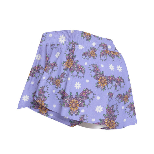 Blooming Bats - Women's Flowy Pocket Shorts