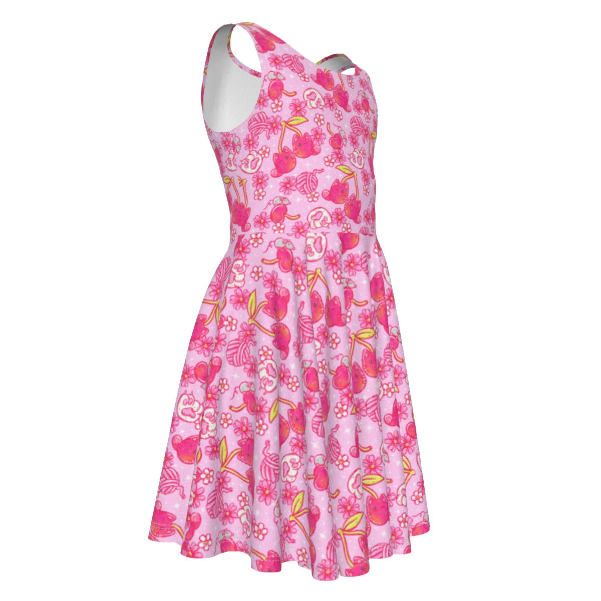 Fruitimals - Cherry Kittens - Kid's Sleeveless Skater Dress