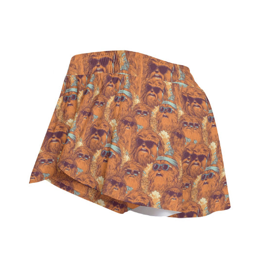 Retro Furry Friend Summer Vibes - Women's Flowy Pocket Shorts