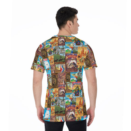 Vintage Frontier Ride Posters - Men's Short Sleeve T-Shirt