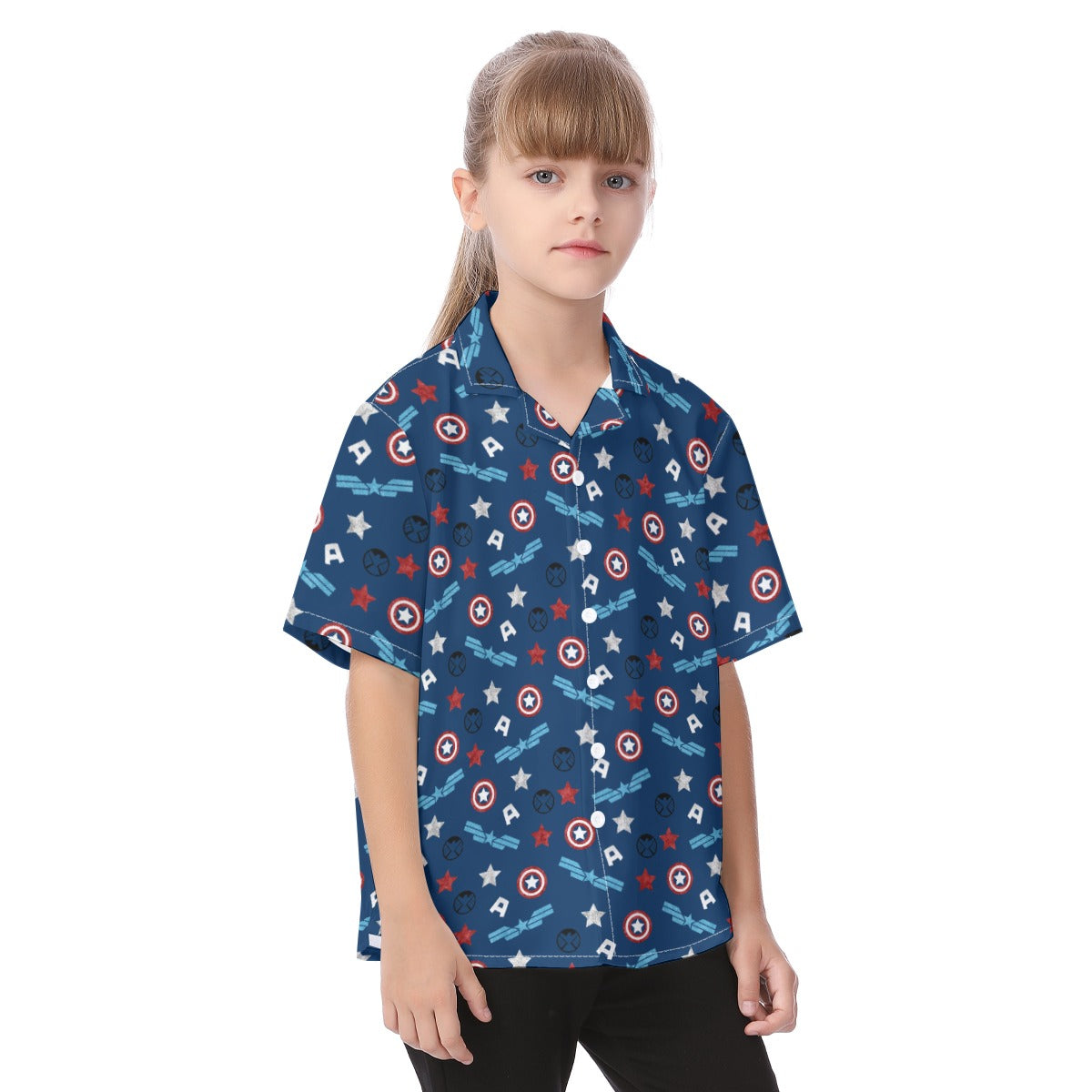 American Superhero - Kid's Hawaiian Button Up Shirt