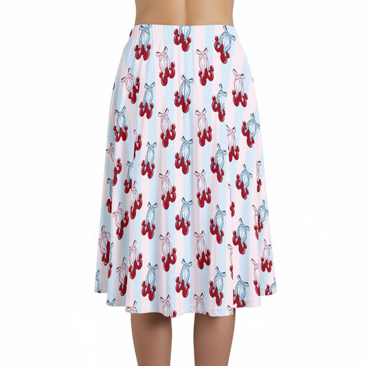 Cherry Ear Bows - Women’s Pocket Midi Skirt