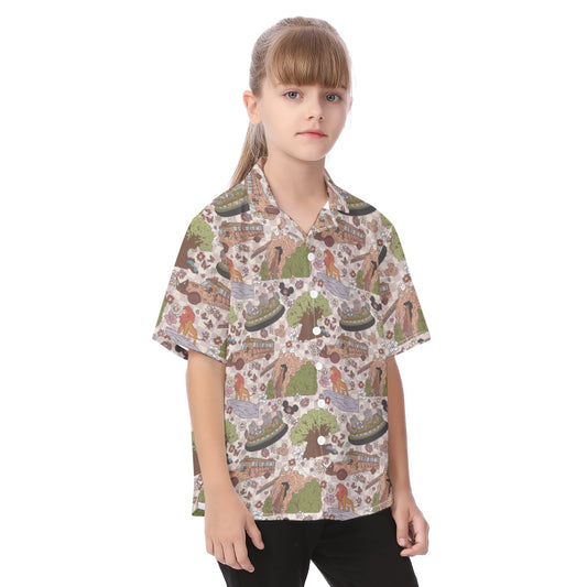 Hand Drawn AK - Kid's Hawaiian Button Up Shirt