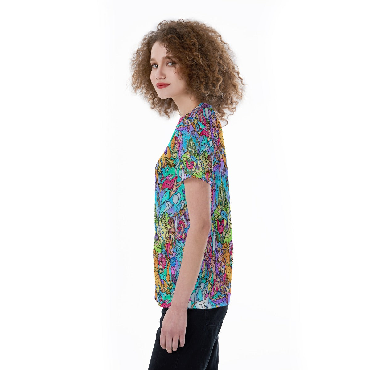 Under the Sea Storybook Scenes - Women's Short Sleeve V-Neck T-Shirt