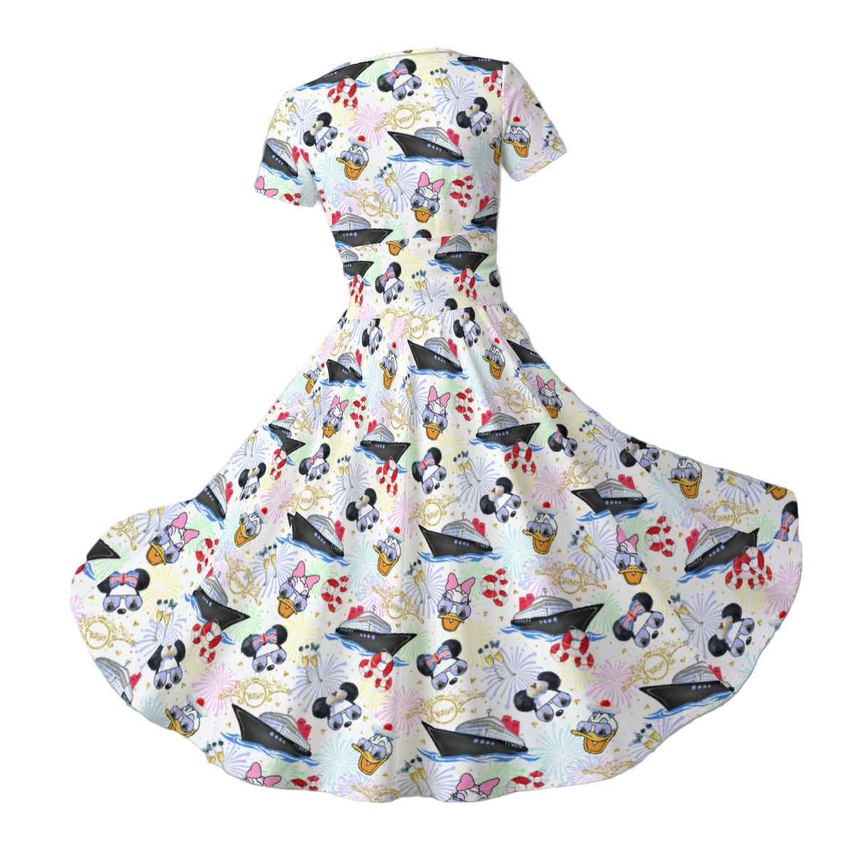 Wish Cruise Celebration - Women's V-Neck Ruched Midi Dress