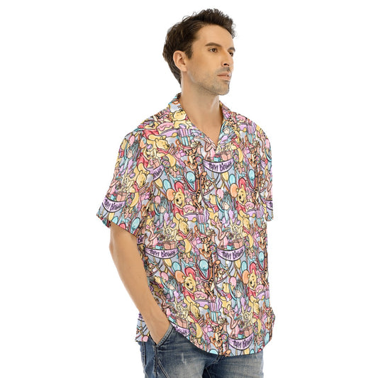 Birthday Bash in the Woods - Men's Hawaiian Button Up Shirt