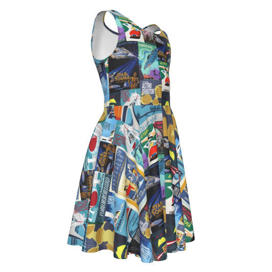 Vintage Tomorrow Ride Posters- Kid's Sleeveless Skater Dress