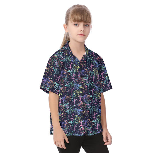 Fireworks - Kid's Hawaiian Button Up Shirt