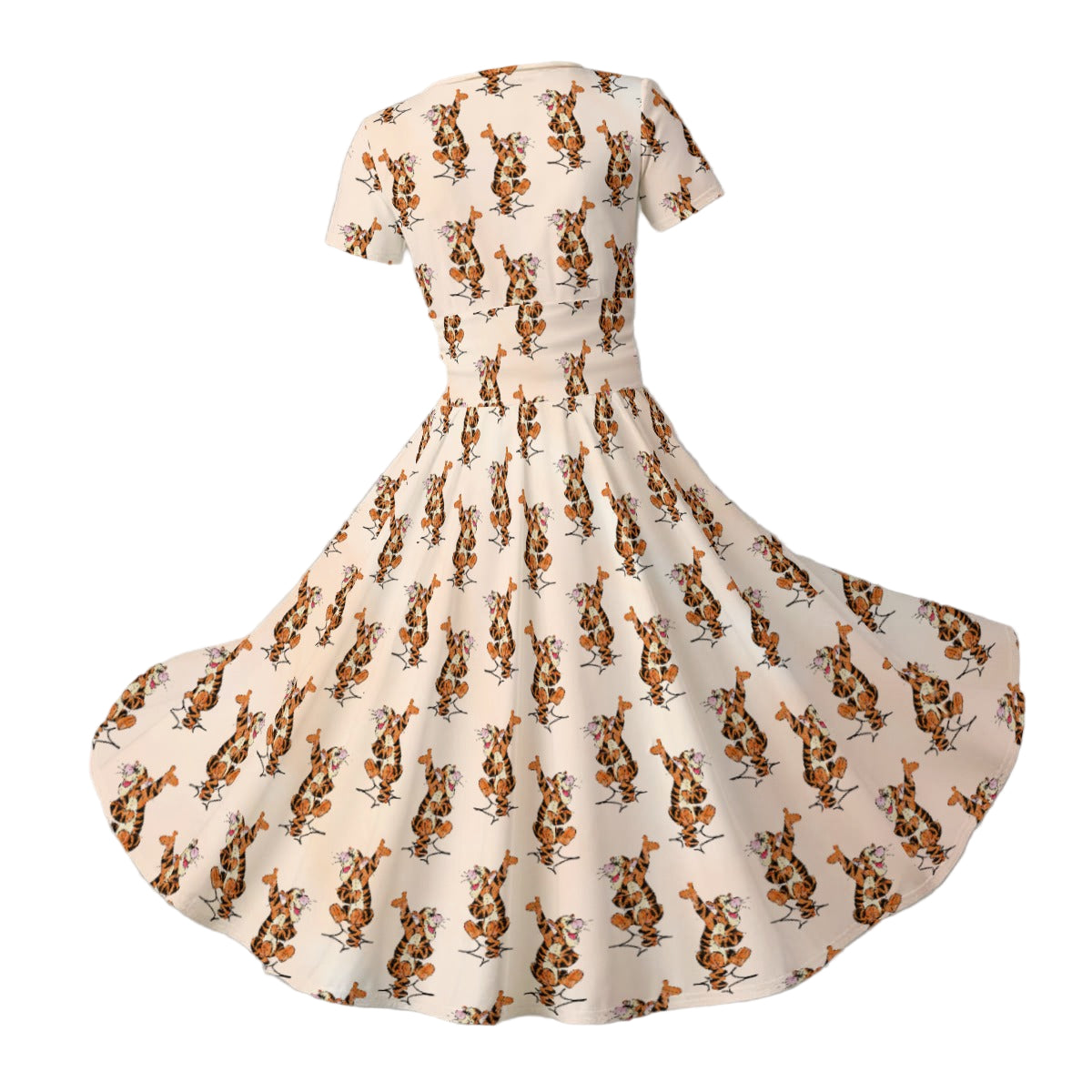 Sketched Bouncing Buddy - Women's V-Neck Ruched Midi Dress