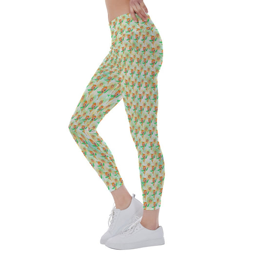 Sunny Citrus Thoughts - Women's Yoga Leggings