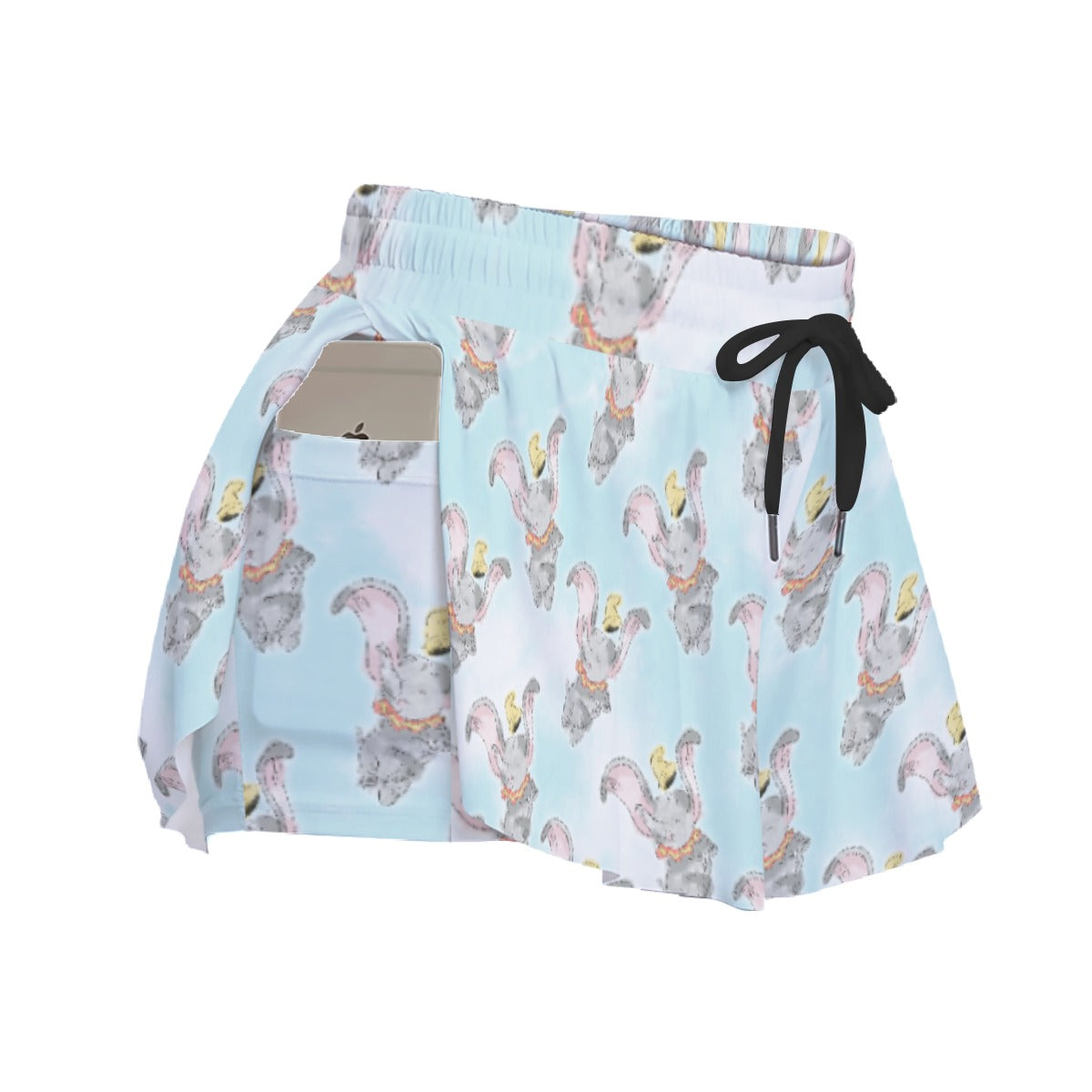 Sketch of Flying Elephant - Women's Flowy Pocket Shorts