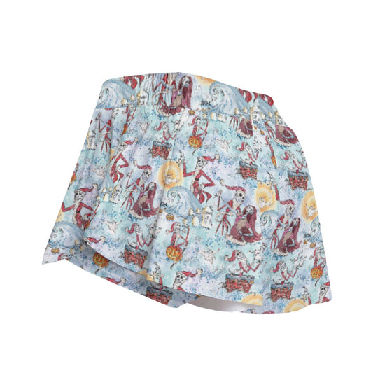 Santa Jack with Sally & Ghost DogZero - Women's Flowy Pocket Shorts