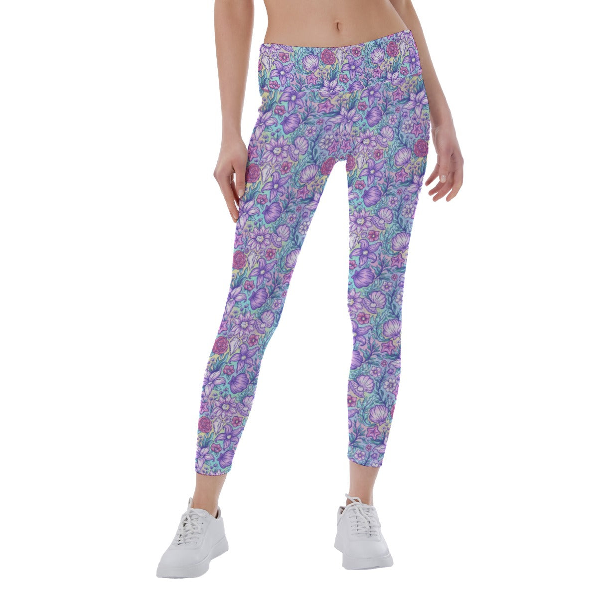 Fairytale Florals – Mermaid Princess - Women's Yoga Leggings