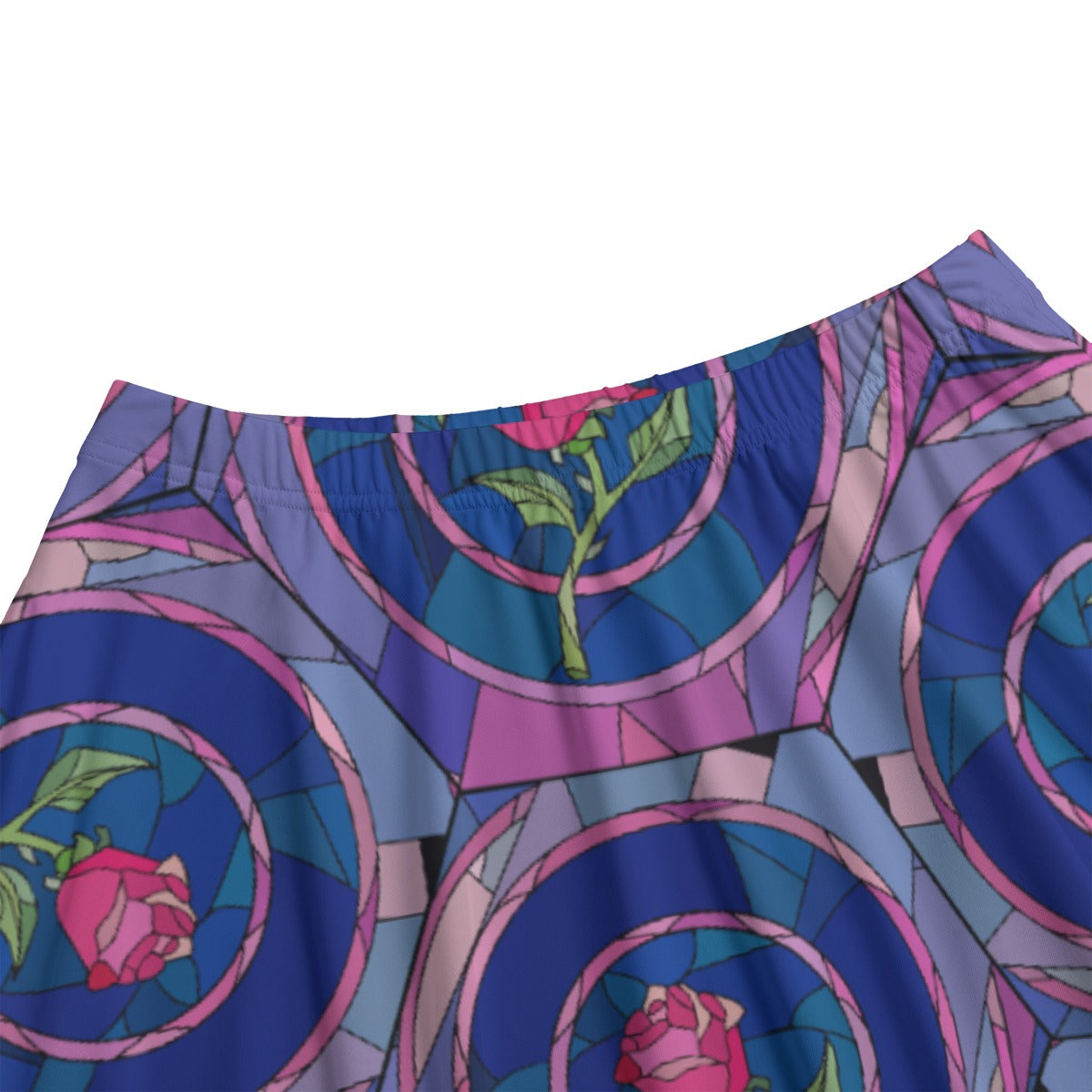 Enchanted Rose Stained Glass - Women’s Pocket Midi Skirt