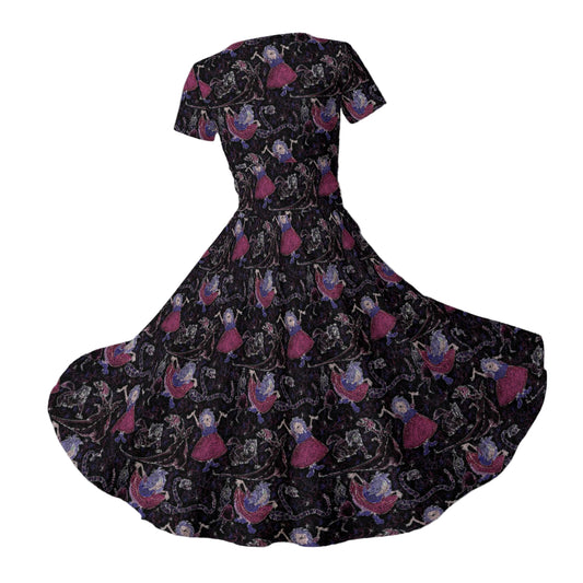 Marvelous Magical Mim - Women's V-Neck Ruched Midi Dress