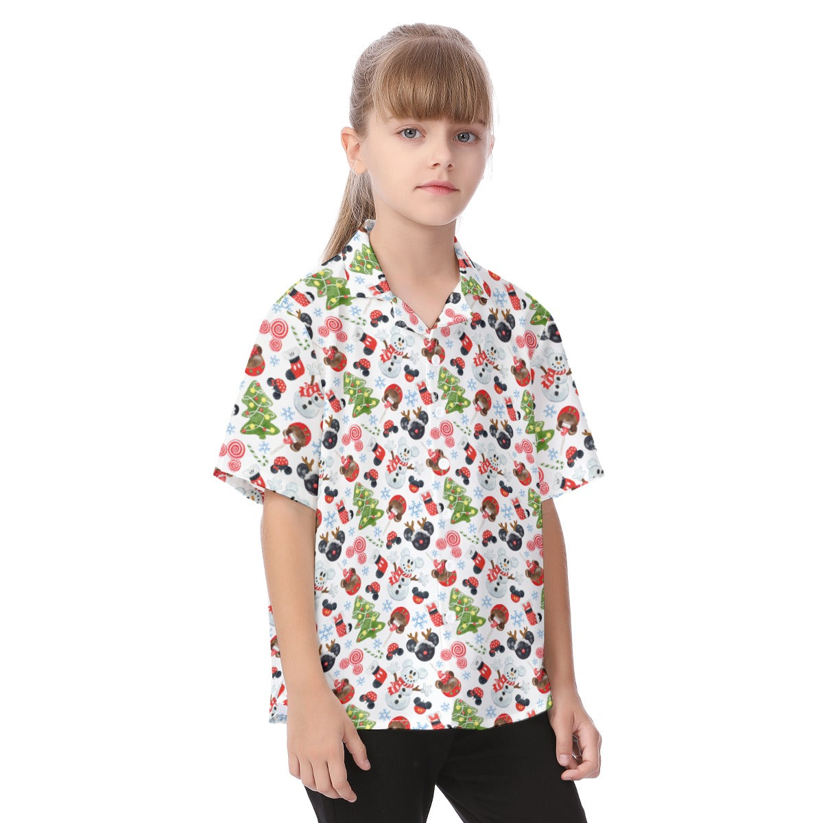Mouse Magic Christmas - Kid's Hawaiian Button Up Shirt