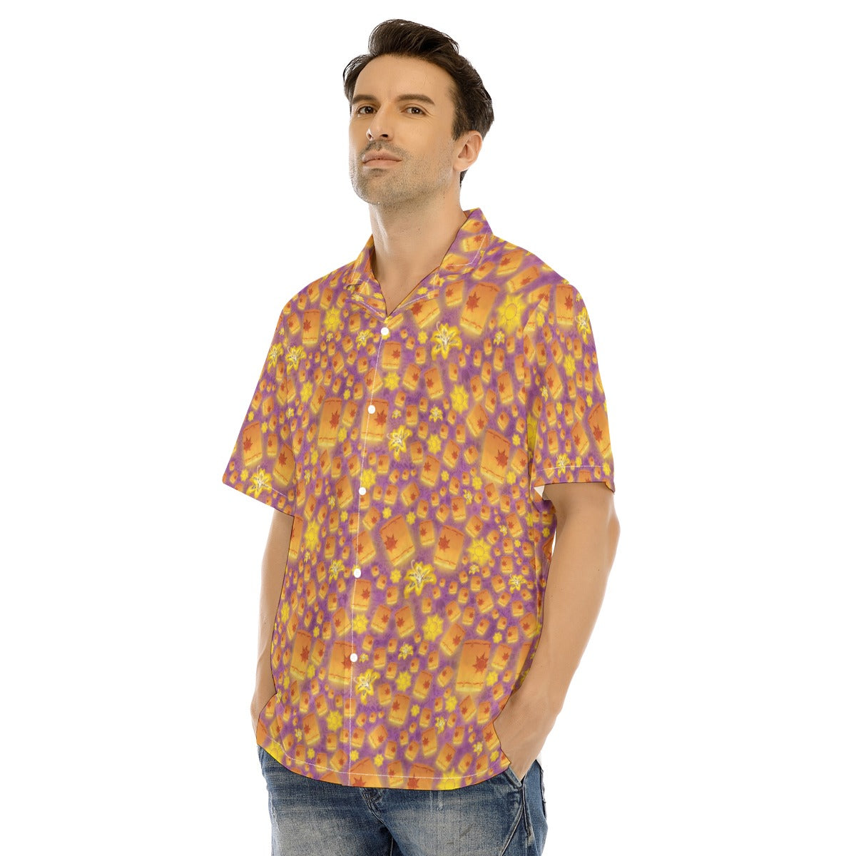 Lantern Glow Festival - Men's Hawaiian Button Up Shirt