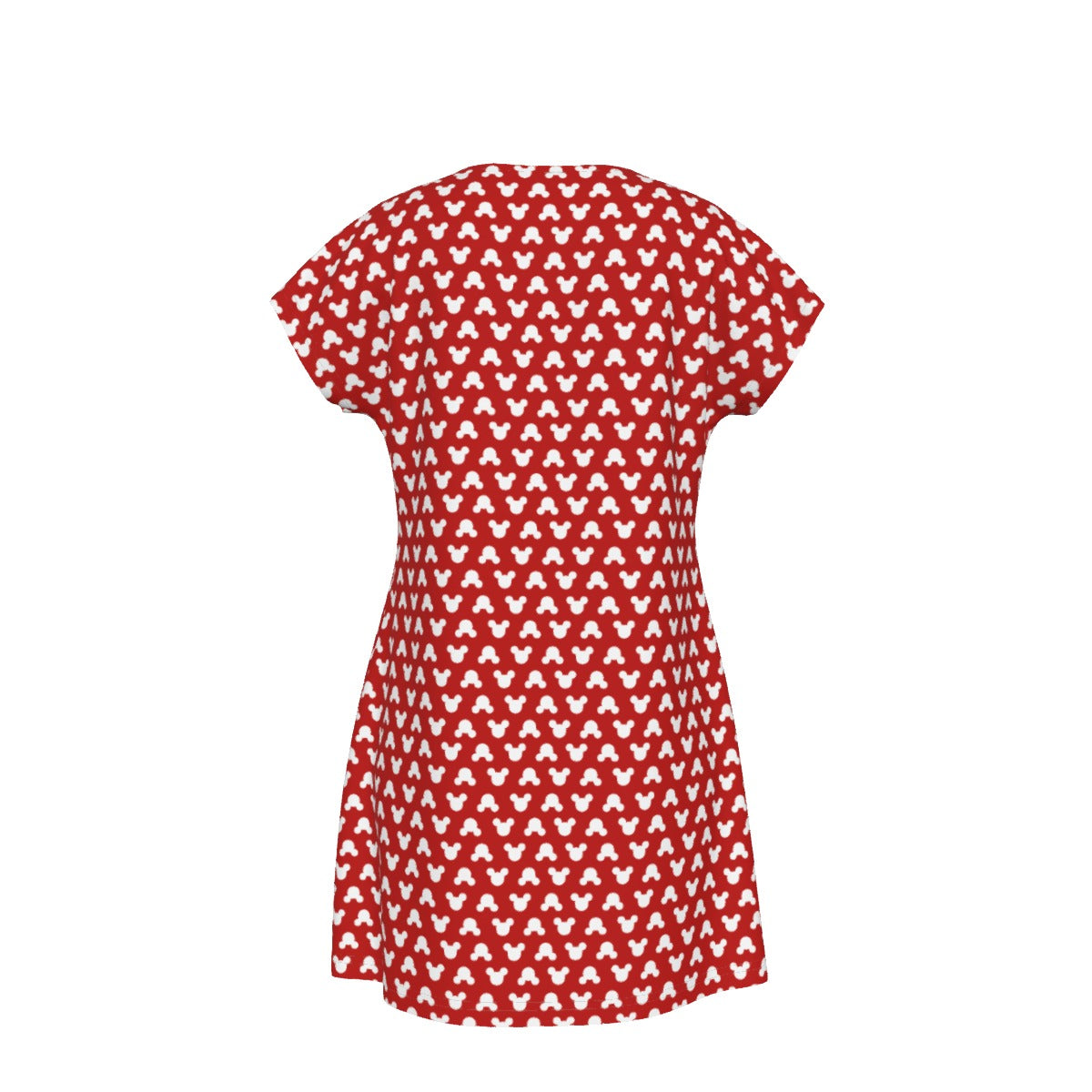 Playful Polka Dot Ears Red - Women's T-Shirt Dress