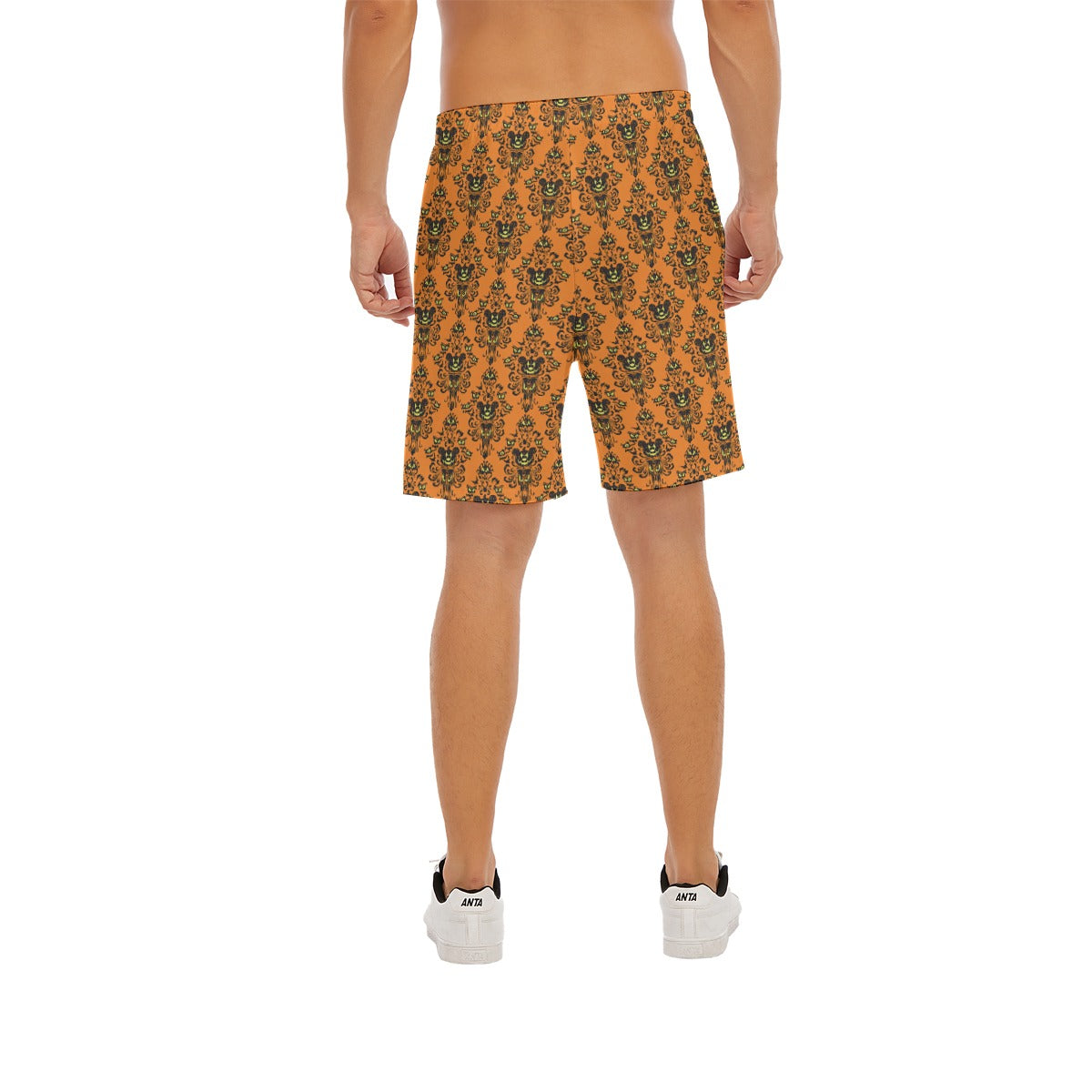 Haunted Halloween Mansion Wallpaper - Men’s Pocket Beach Shorts