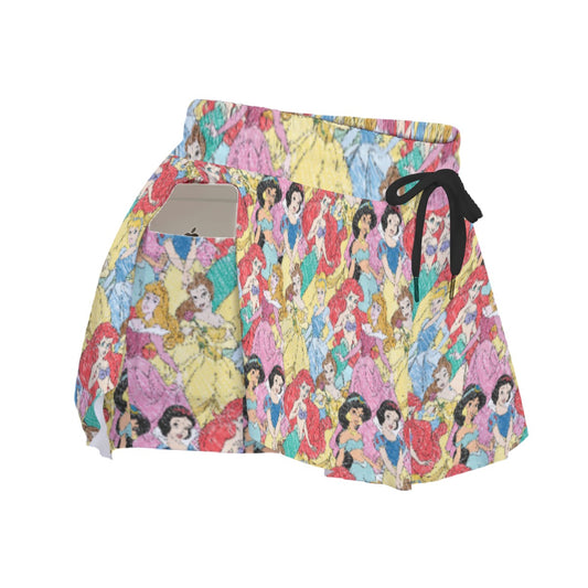 Royal Princess Sketches - Women's Flowy Pocket Shorts