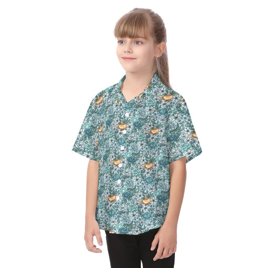 Fairytale Florals - Arabian Princess - Kid's Hawaiian Button Up Shirt
