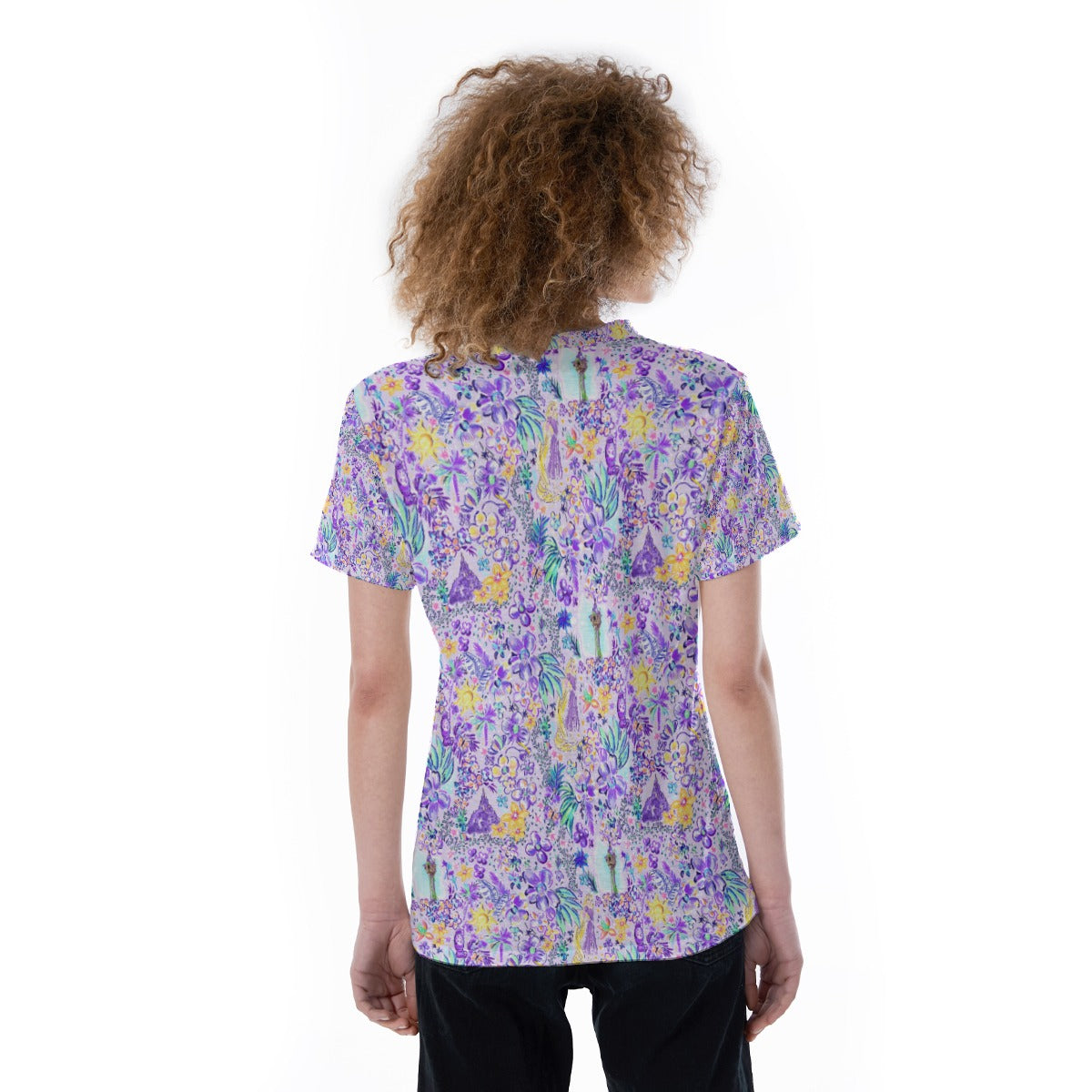 Bright Tropical Princess - Tower Light Festival - Women's Short Sleeve V-Neck T-Shirt