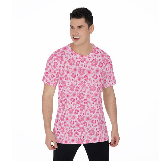 Pink Mushroom Moths - Men's Short Sleeve T-Shirt