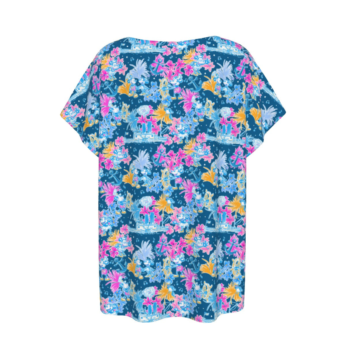 Bright Tropical Whimsy - Vintage Steamboat Captain - Women’s Relaxed Fit Scoop Tee