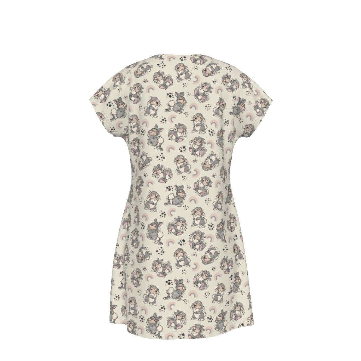 Bouncy Bunny Bliss - Women's T-Shirt Dress
