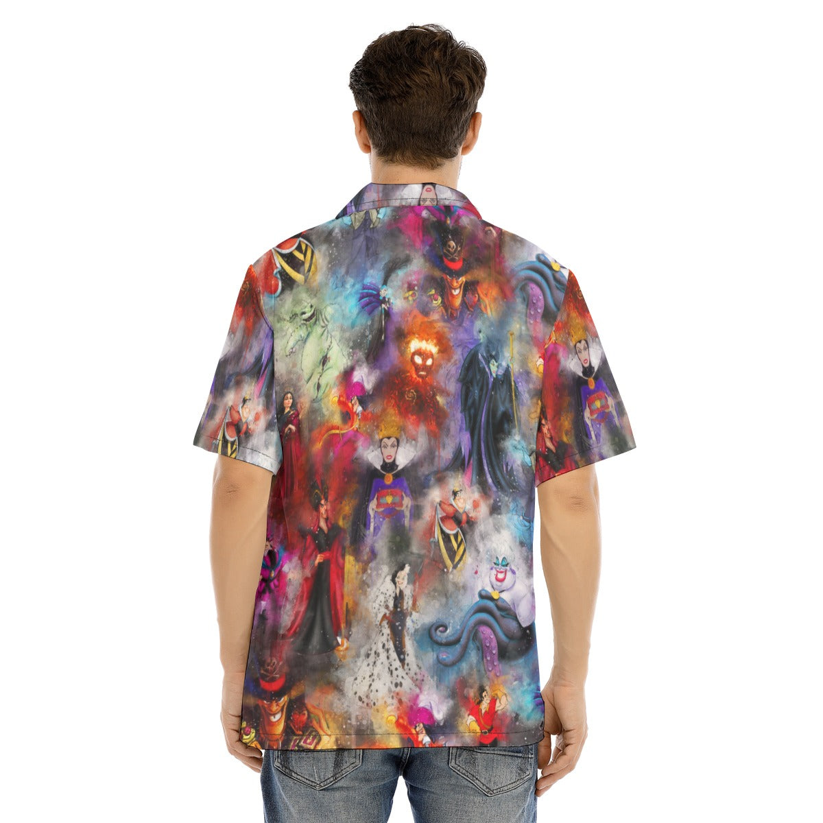 Watercolor Wicked Villains - Men's Hawaiian Button Up Shirt