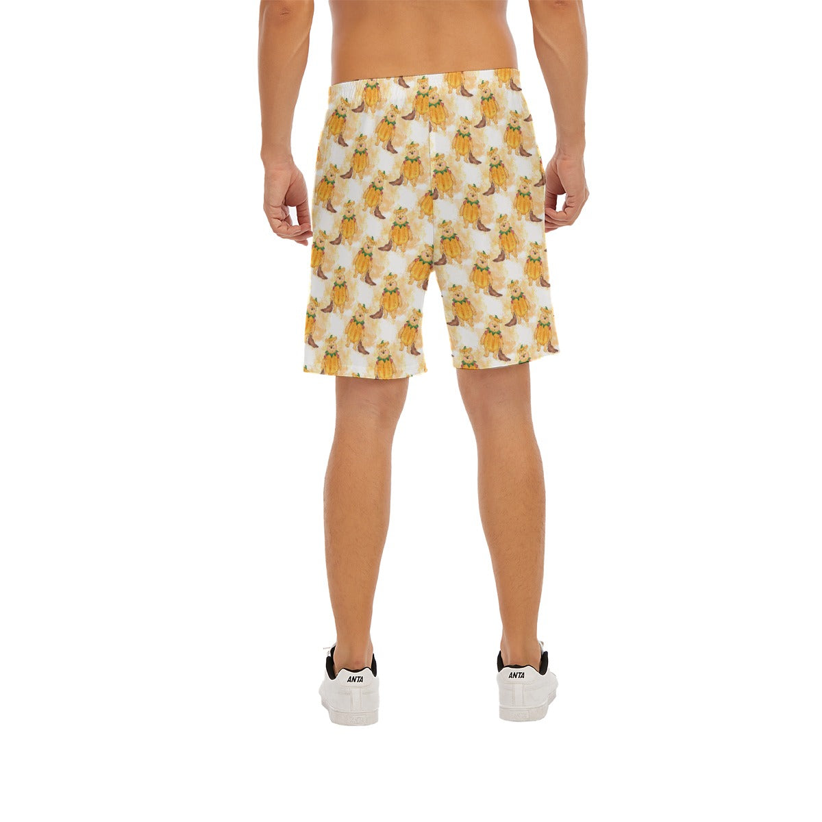 Pumpkin Bear Mischief - Men’s Pocket Beach Shorts