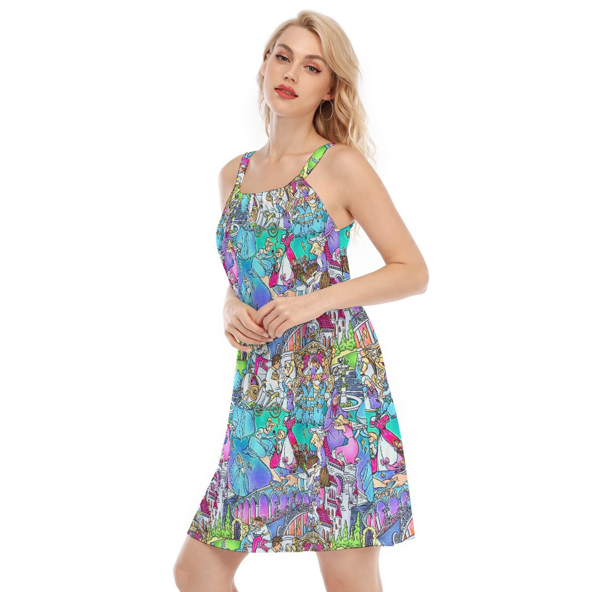 Glass Slipper Storybook Scenes - Women’s Adjustable Sundress