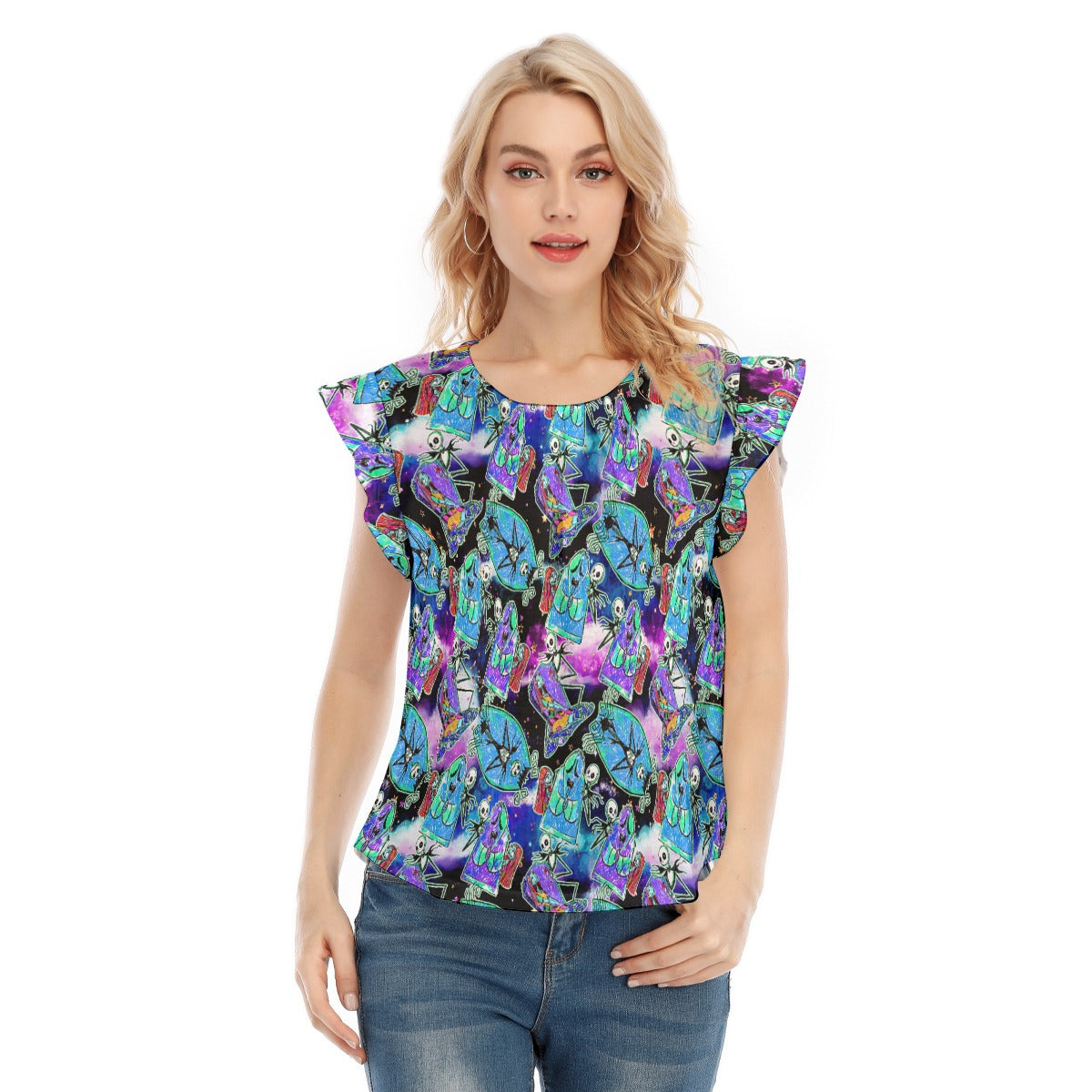Haunting Romance Sketch - Women’s Flutter Sleeve Top