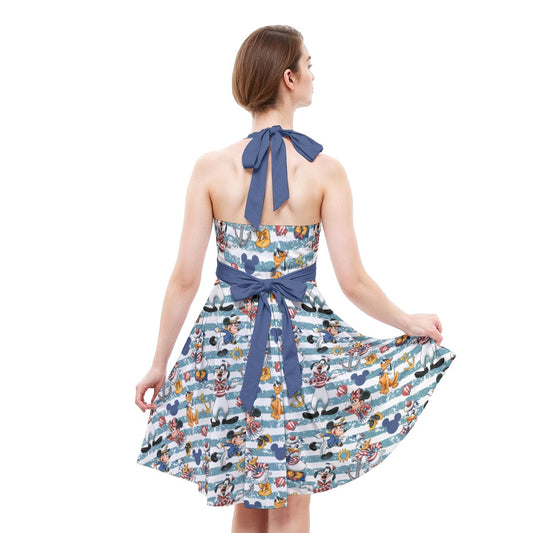 Cruise Crew on Deckends - Women's Halter Vintage Pocket Dress